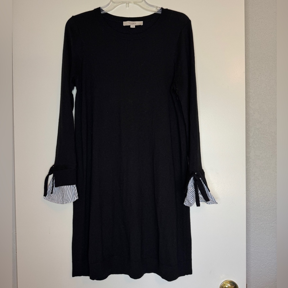 LOFT Black Knit Sweater Dress